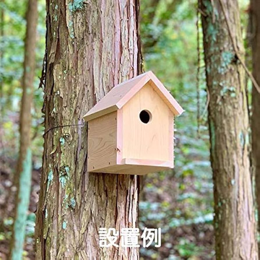 高級　手作り鳥箱 Amazon.co.jp: 鳥 巣箱 吊り下げ 大型 屋根付き 木製 野鳥用巣箱